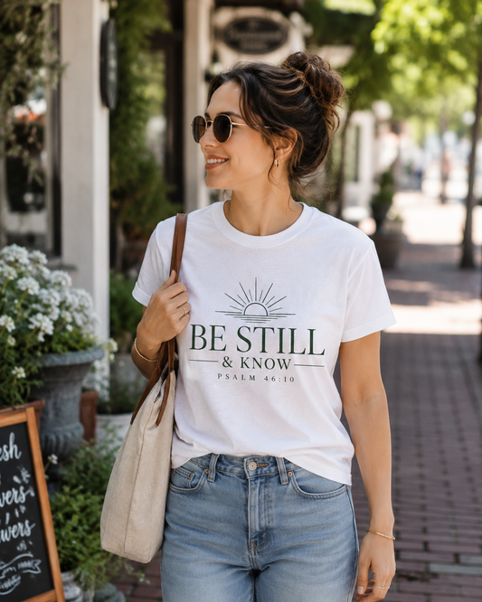 Be Still & Know T‑Shirt — Psalm 46:10 Inspirational Faith Tee