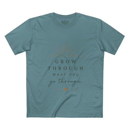 Grow Through What You Go Through Tee — Inspirational Sun & Heart Graphic