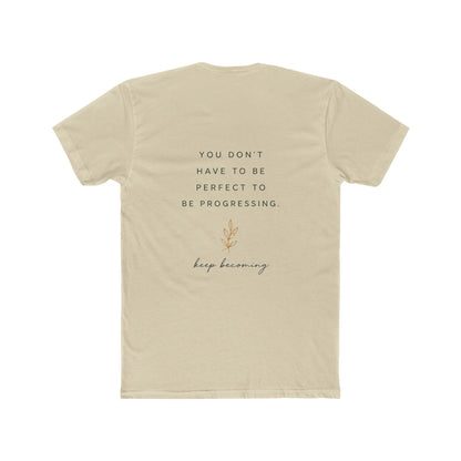 Inspirational Crew Tee — “Be proud of how far you’ve come.” Motivational Quote T-Shirt