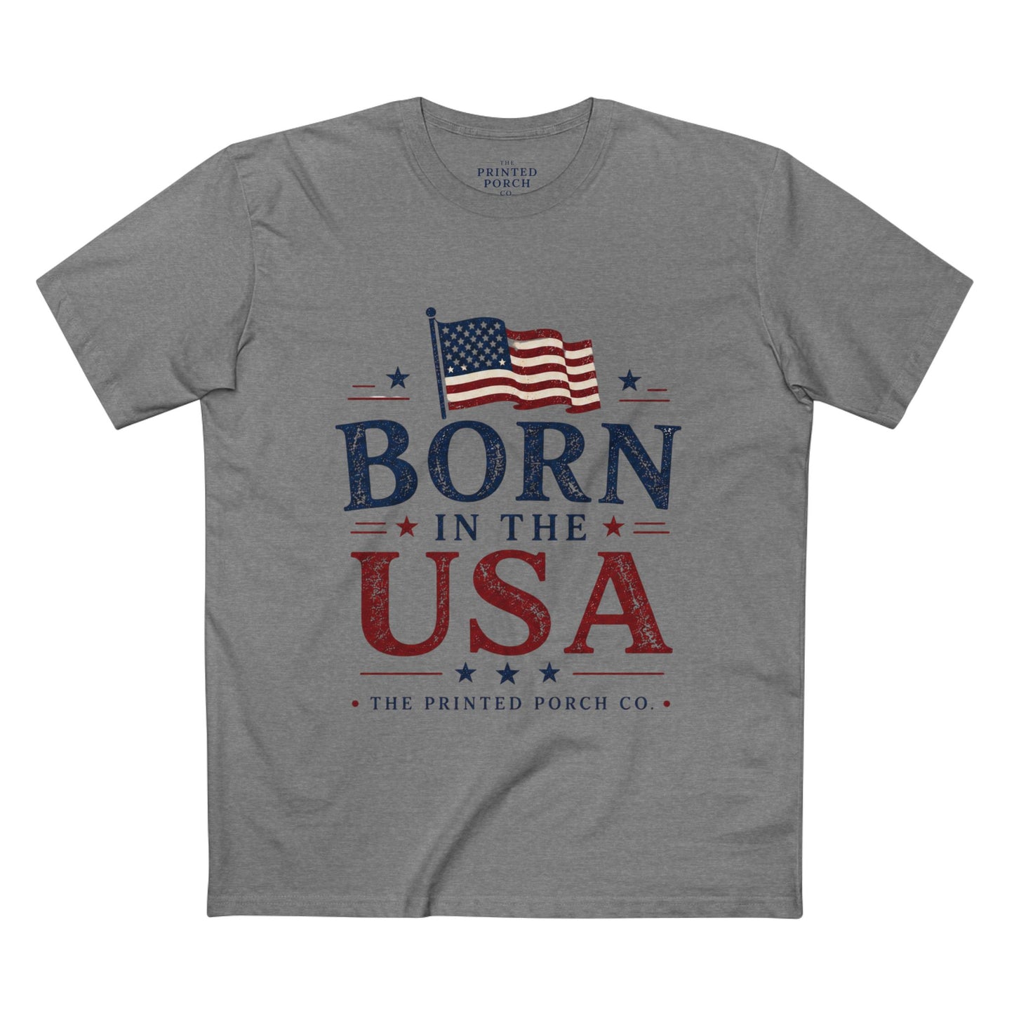 Born in the USA T-Shirt — Vintage Patriotic Adult Staple Tee
