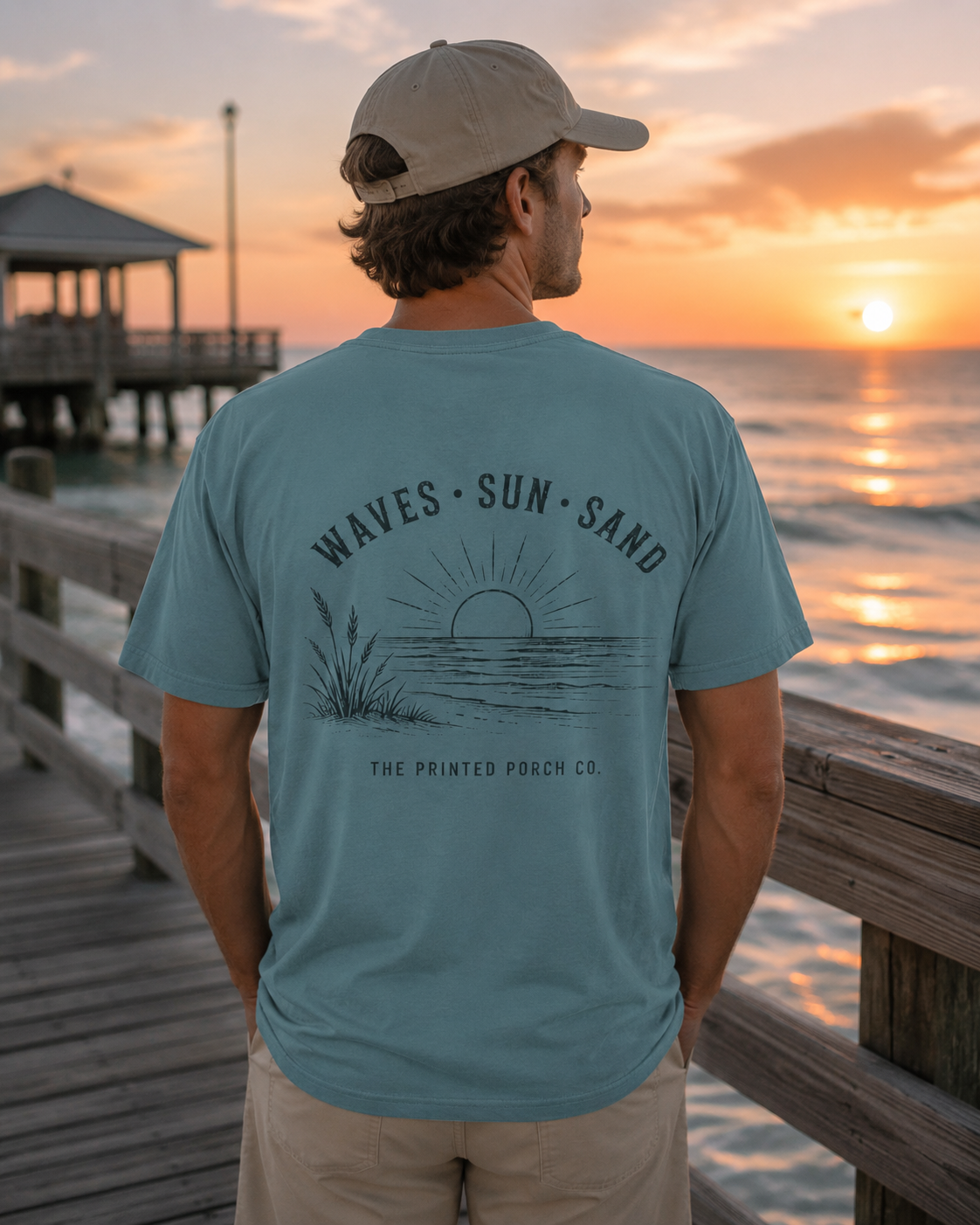 Waves • Sun • Sand Beach T-Shirt — The Printed Porch Co. Graphic Tee