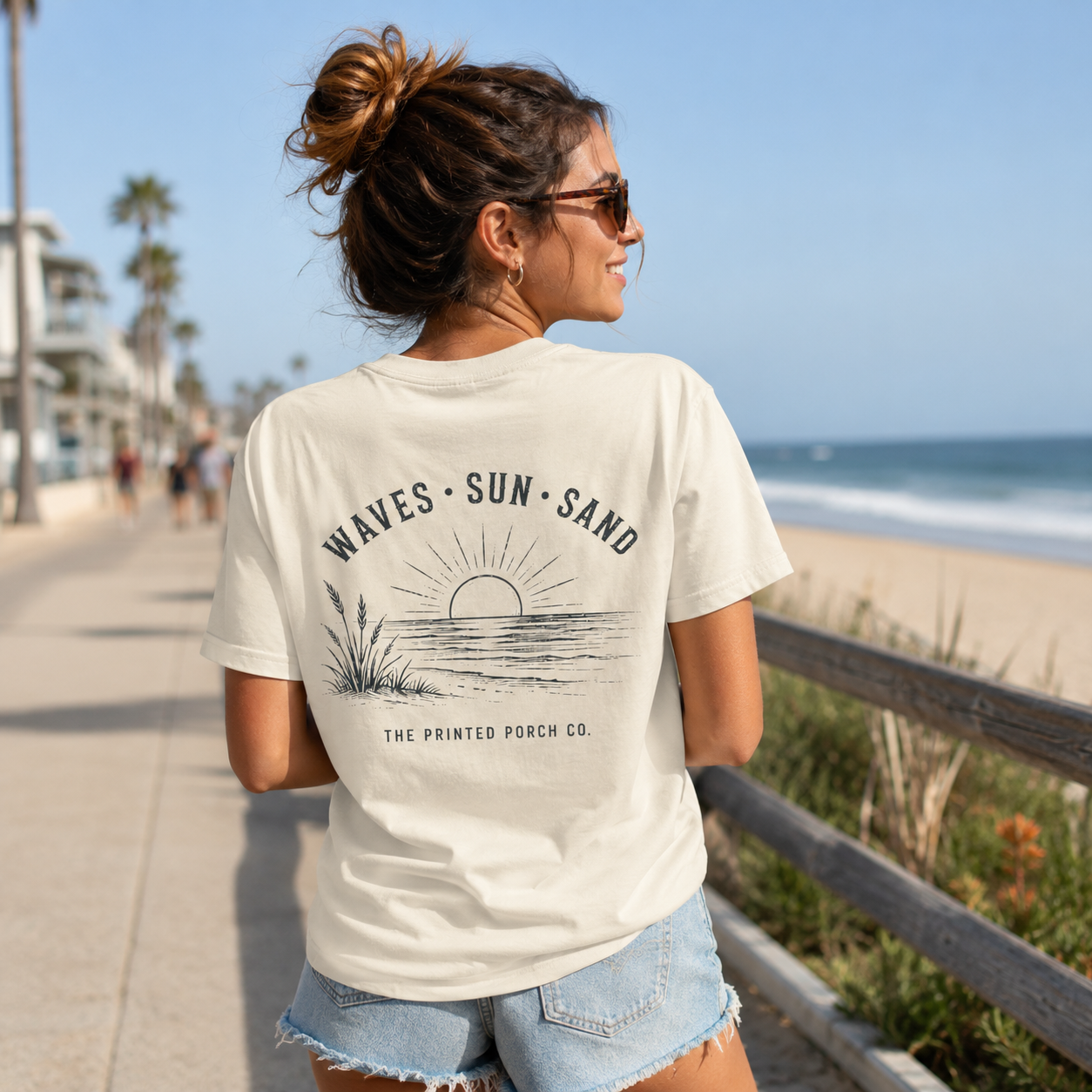 Waves • Sun • Sand Beach T-Shirt — The Printed Porch Co. Graphic Tee