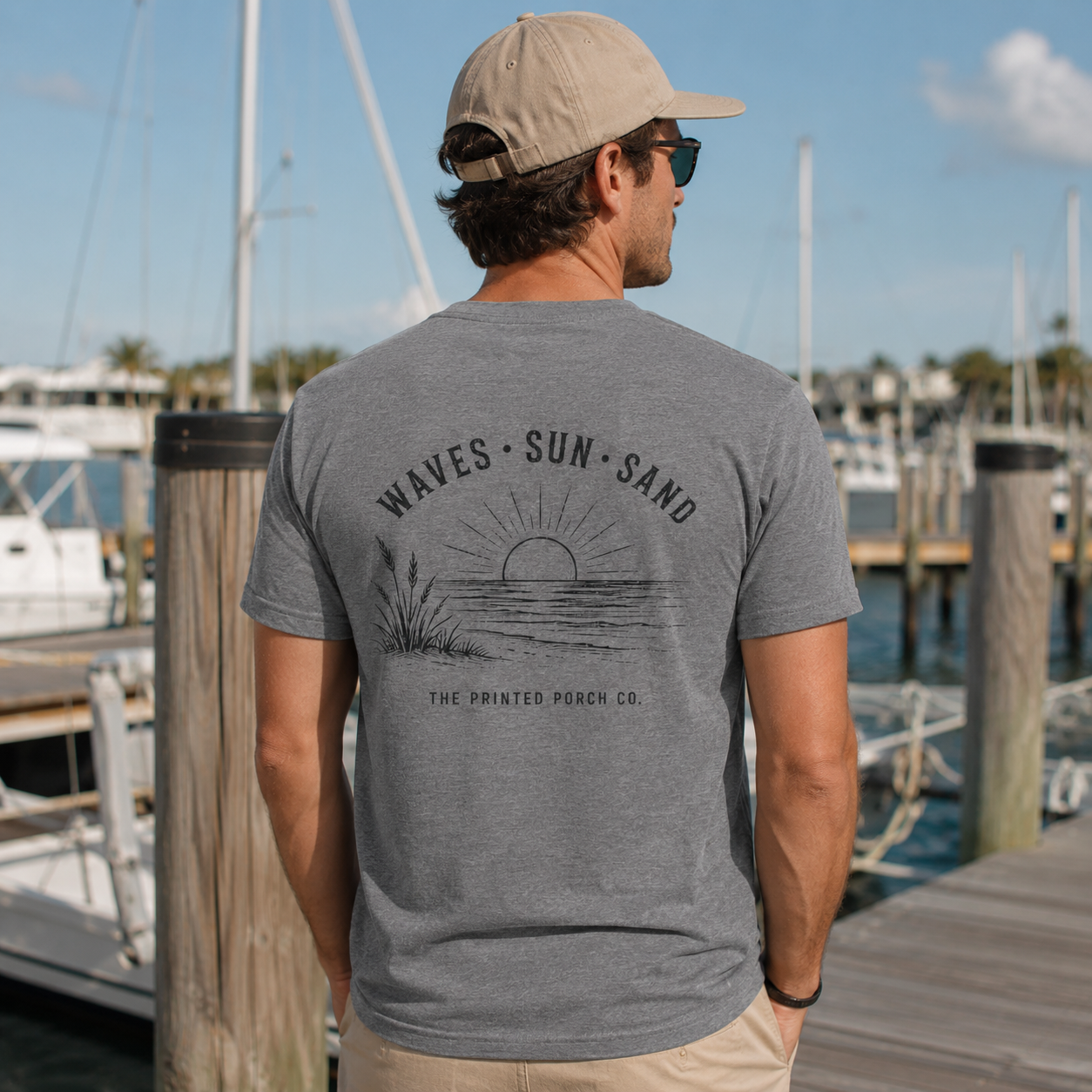 Waves • Sun • Sand Beach T-Shirt — The Printed Porch Co. Graphic Tee