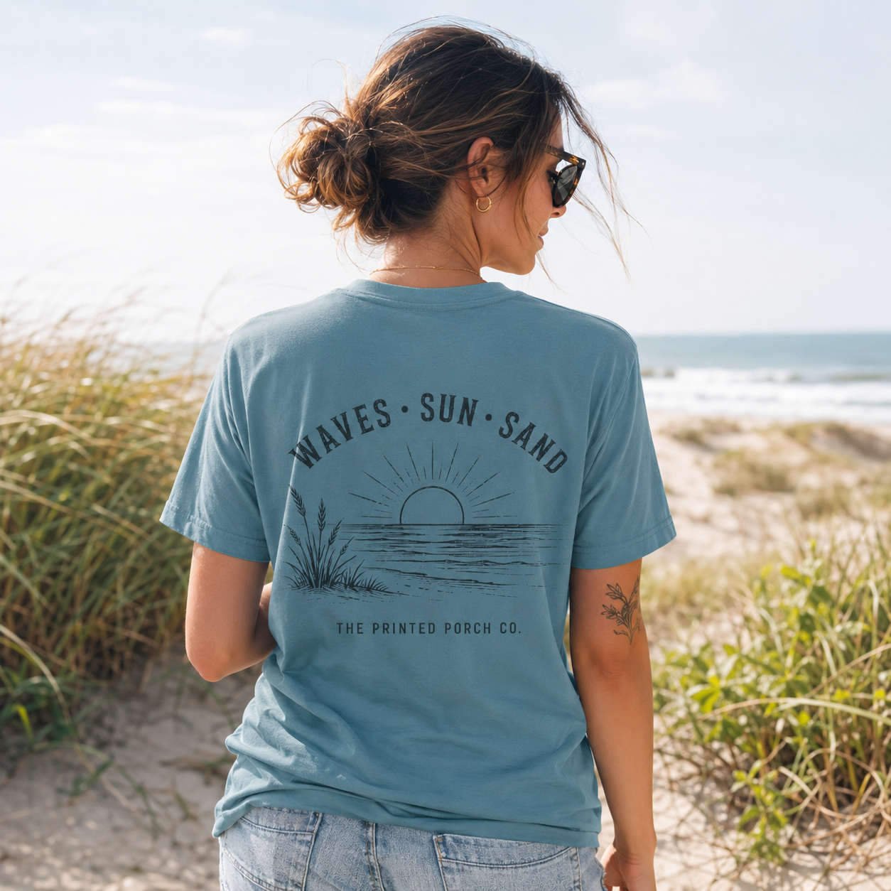 Waves • Sun • Sand Beach T-Shirt — The Printed Porch Co. Graphic Tee