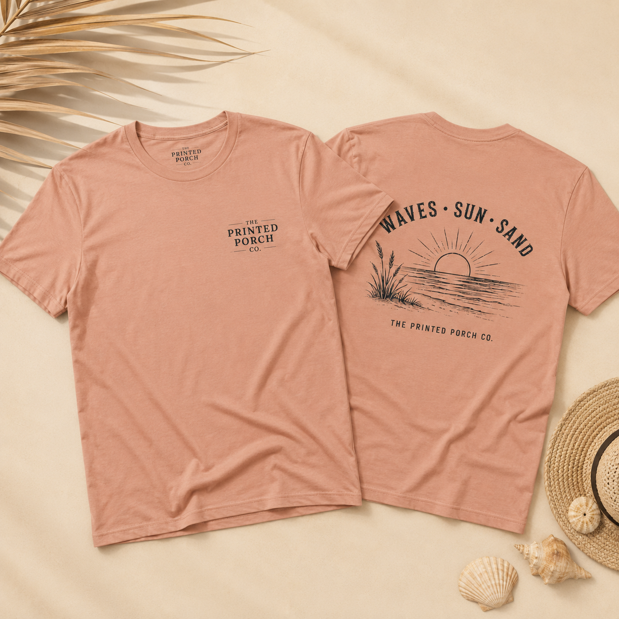 Waves • Sun • Sand Beach T-Shirt — The Printed Porch Co. Graphic Tee