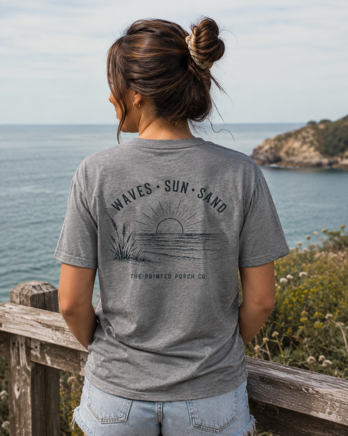 Waves • Sun • Sand Beach T-Shirt — The Printed Porch Co. Graphic Tee