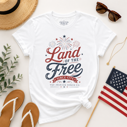 Land of the Free Vintage T-Shirt — Patriotic American Tee