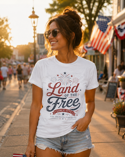 Land of the Free Vintage T-Shirt — Patriotic American Tee