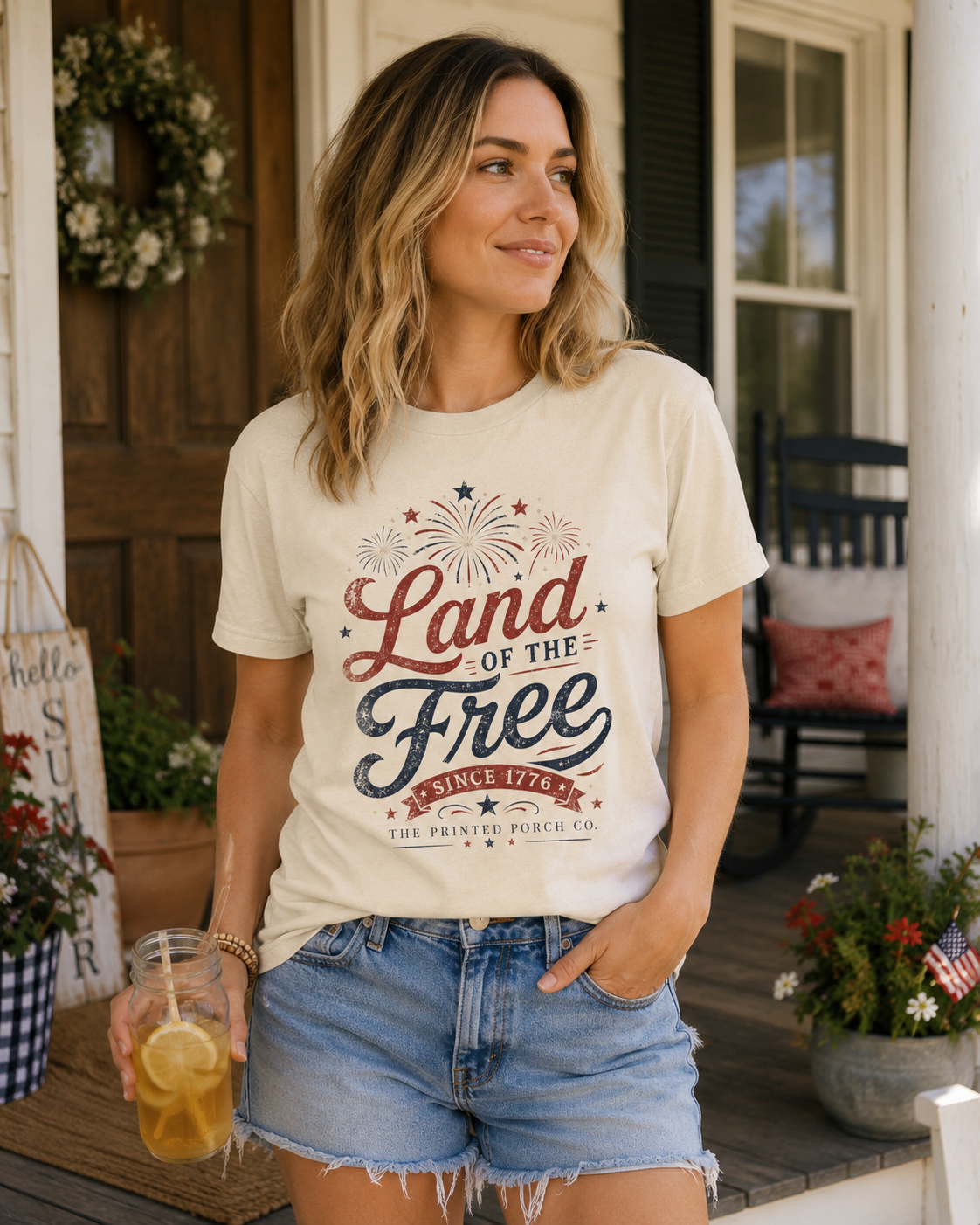 Land of the Free Vintage T-Shirt — Patriotic American Tee