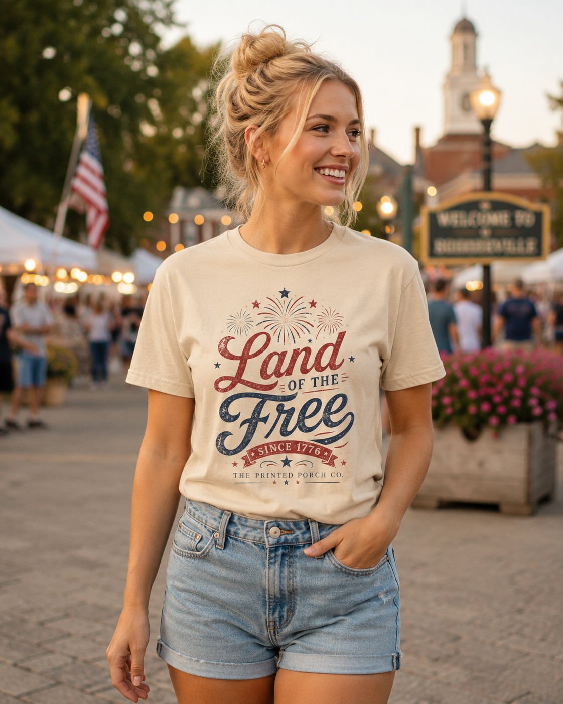Land of the Free Vintage T-Shirt — Patriotic American Tee