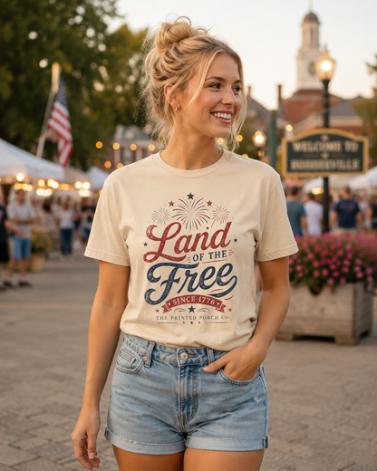 Land of the Free Vintage T-Shirt — Patriotic American Tee