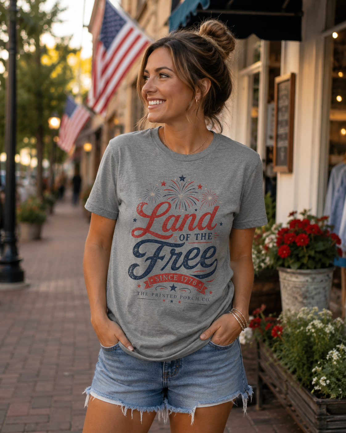 Land of the Free Vintage T-Shirt — Patriotic American Tee