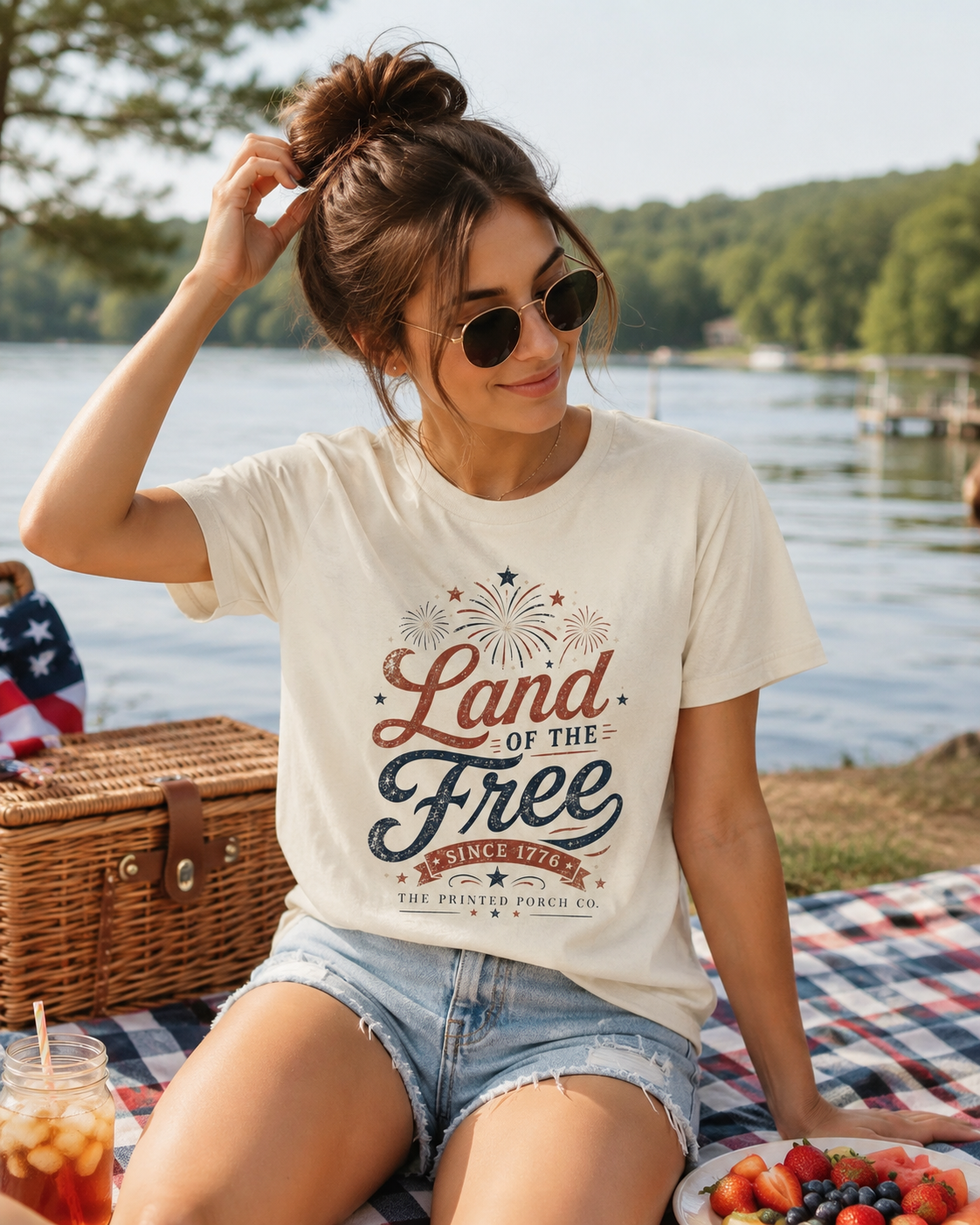Land of the Free Vintage T-Shirt — Patriotic American Tee