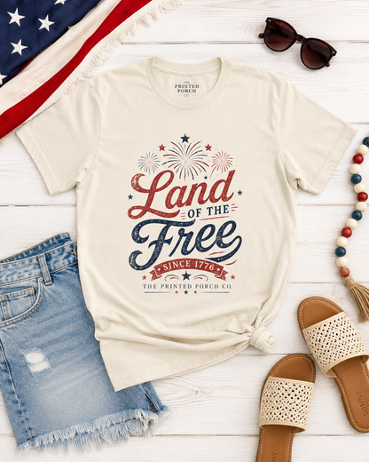 Land of the Free Vintage T-Shirt — Patriotic American Tee