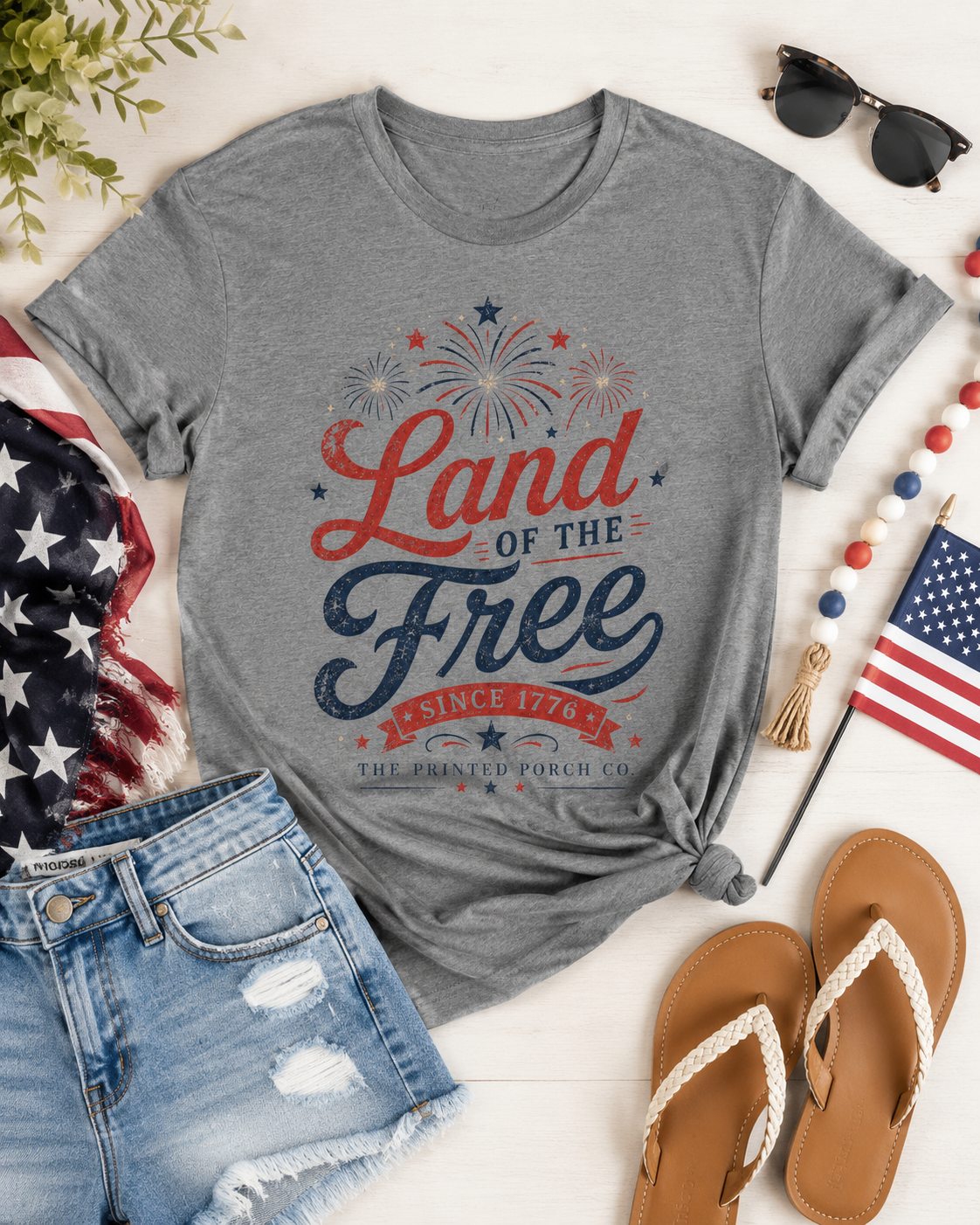 Land of the Free Vintage T-Shirt — Patriotic American Tee