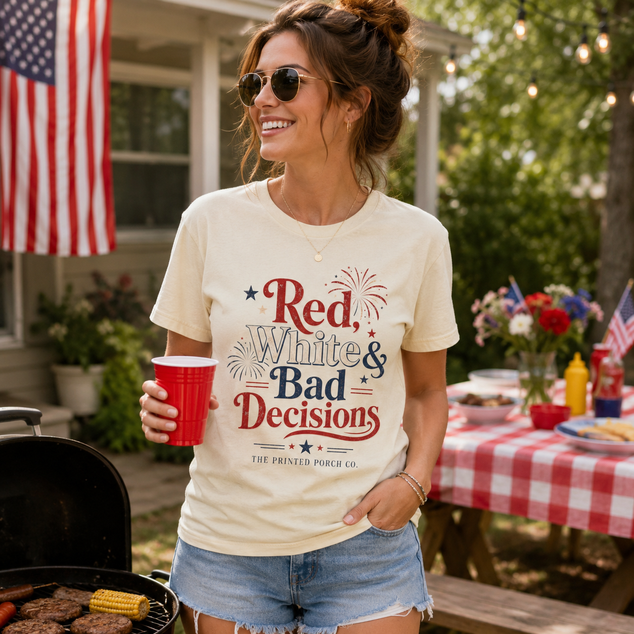4th of July "Red, White and Bad Decision" Tee