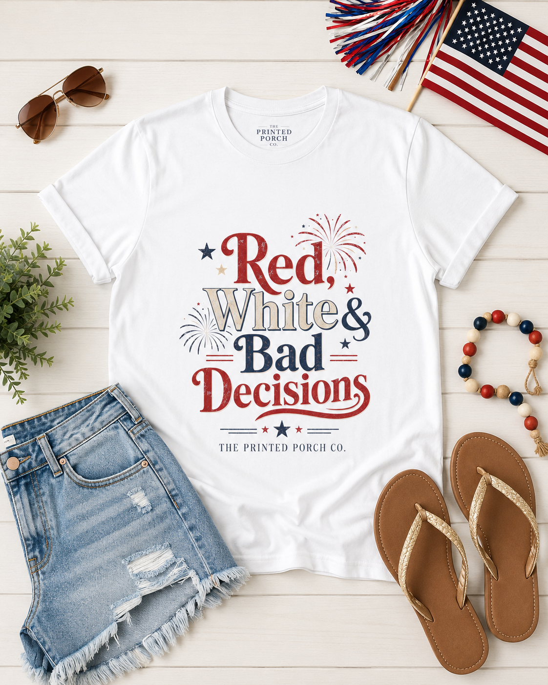 4th of July "Red, White and Bad Decision" Tee
