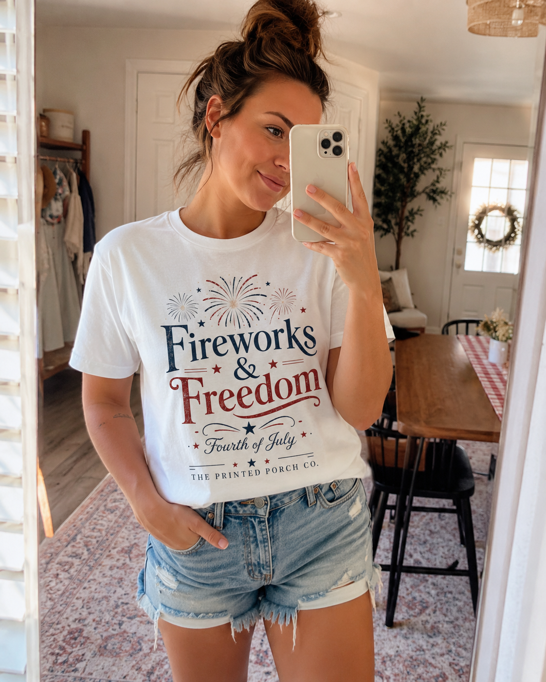Freedom Fireworks T-Shirt — Vintage Patriotic 4th of July Tee