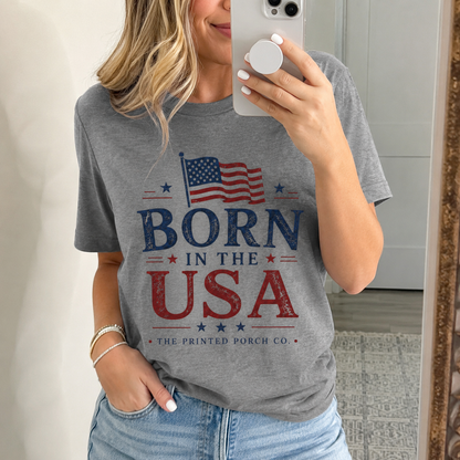 Born in the USA T-Shirt — Vintage Patriotic Adult Staple Tee