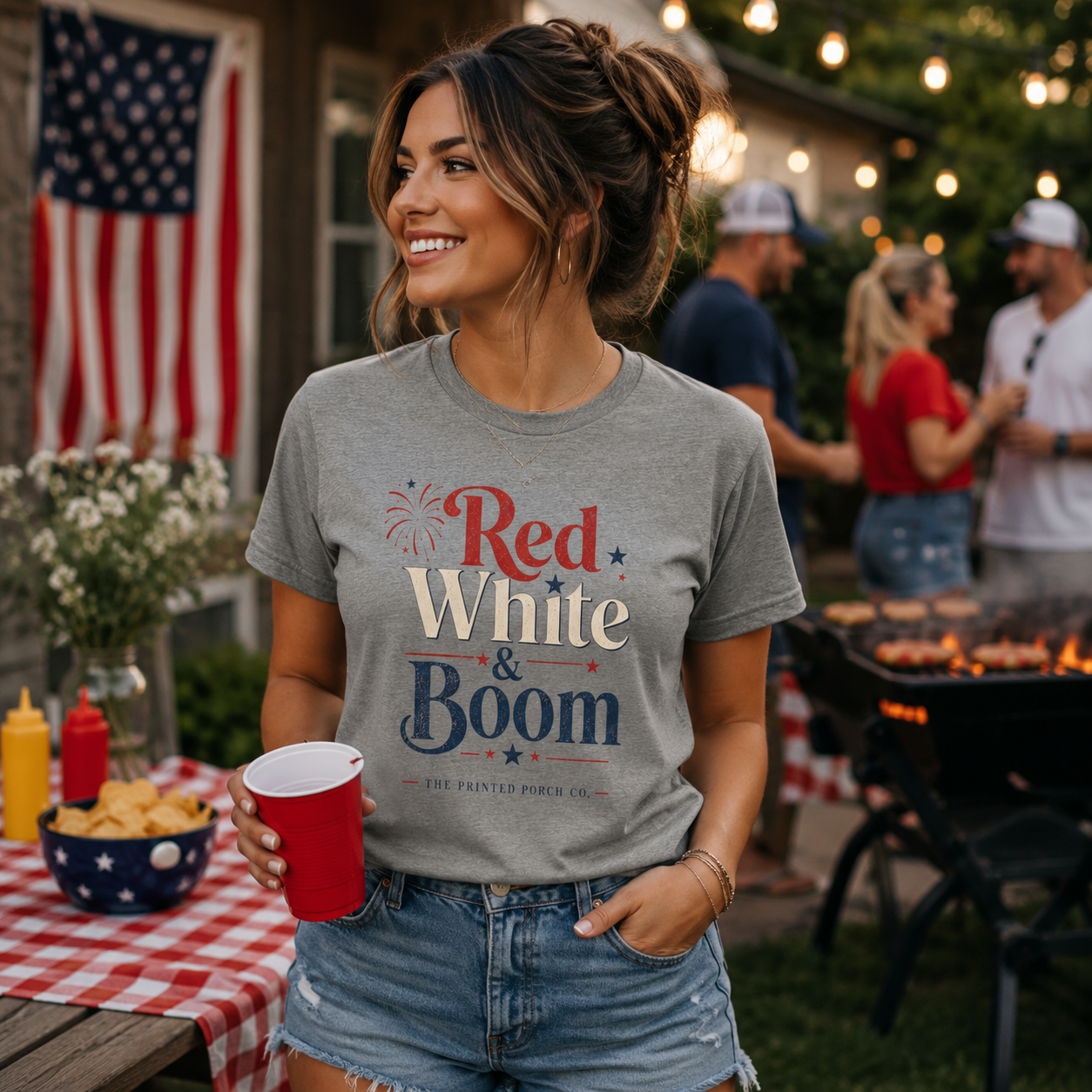 Red, White & Boom Tee — Patriotic Fourth of July T-Shirt
