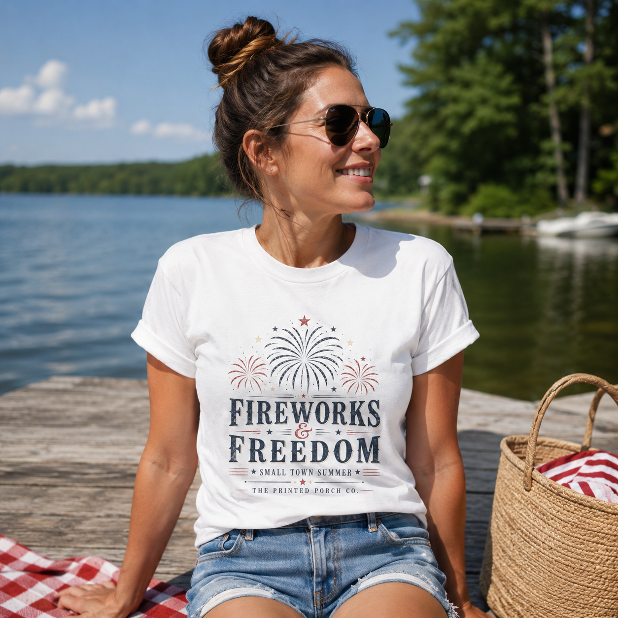 Fireworks & Freedom Tee — Patriotic Fourth of July T-Shirt