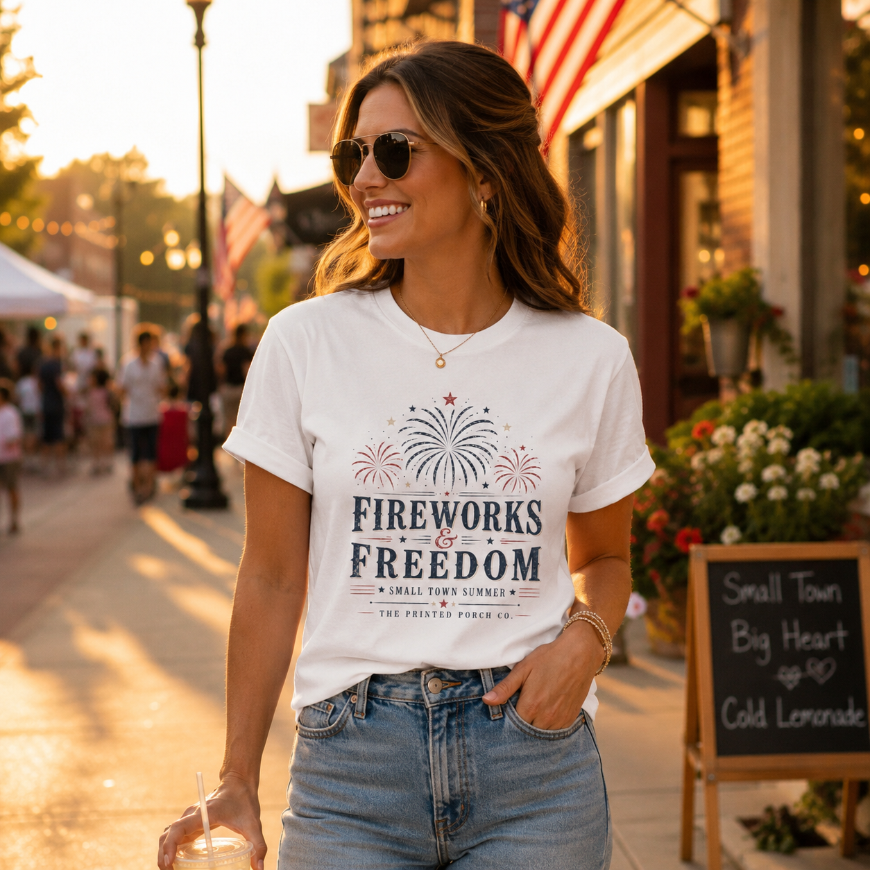 Fireworks & Freedom Tee — Patriotic Fourth of July T-Shirt