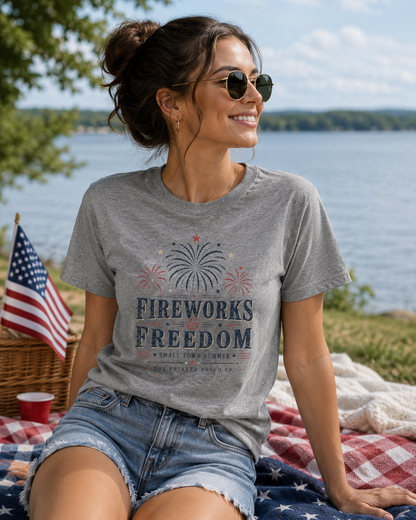 Fireworks & Freedom Tee — Patriotic Fourth of July T-Shirt