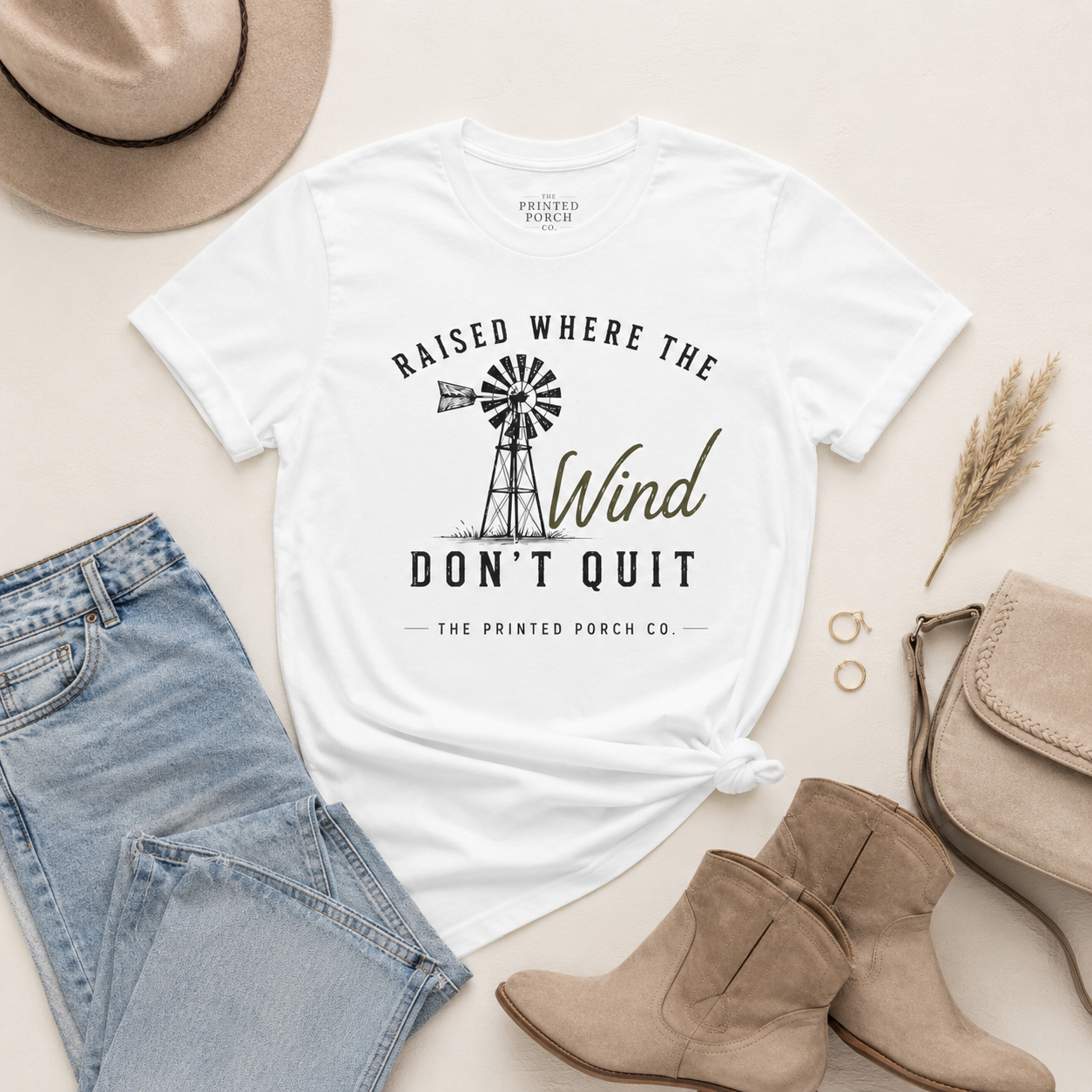 Raised Where the Wind Don't Quit T-Shirt