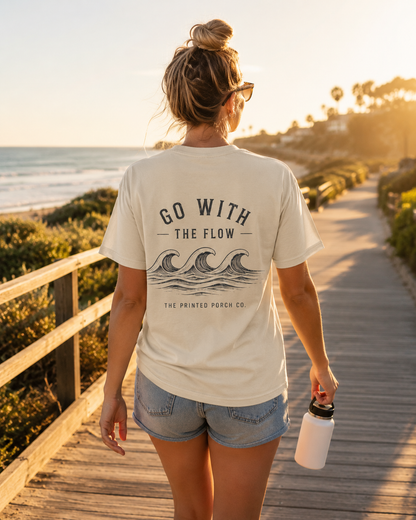 Go With the Flow Shirt | Ocean Wave Beach Graphic Tee