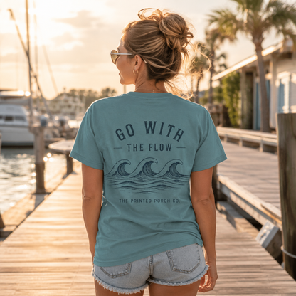 Go With the Flow Shirt | Ocean Wave Beach Graphic Tee