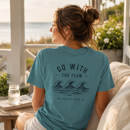 Go With the Flow Shirt | Ocean Wave Beach Graphic Tee