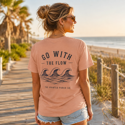 Go With the Flow Shirt | Ocean Wave Beach Graphic Tee