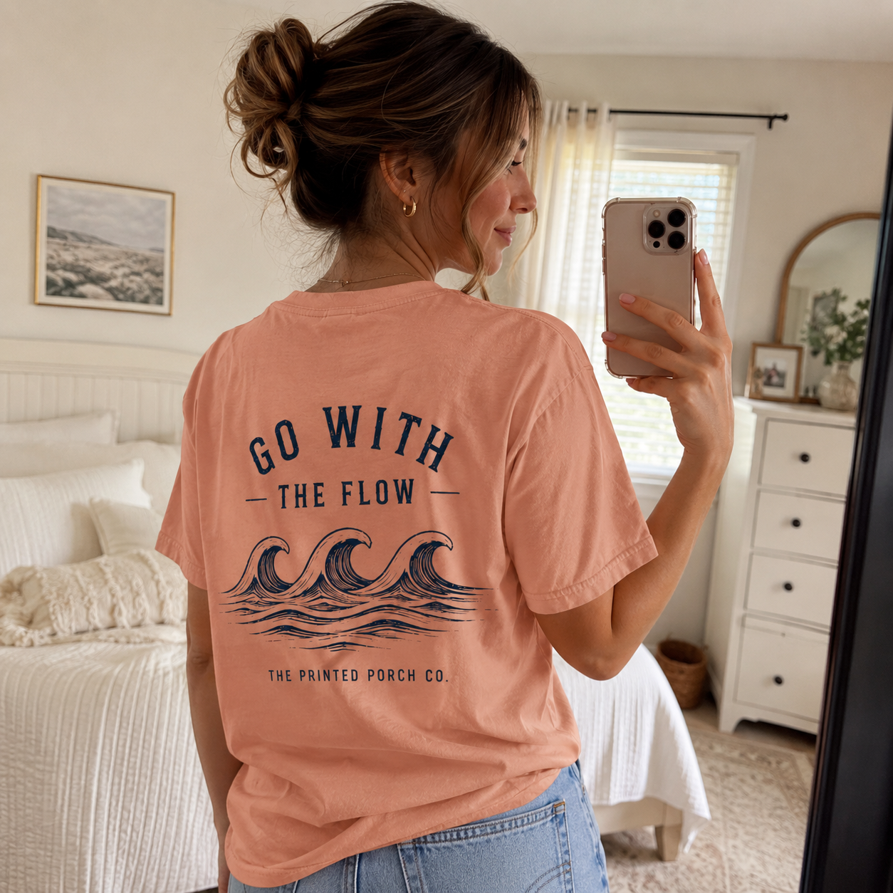 Go With the Flow Shirt | Ocean Wave Beach Graphic Tee