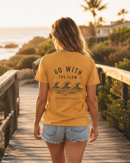 Go With the Flow Shirt | Ocean Wave Beach Graphic Tee