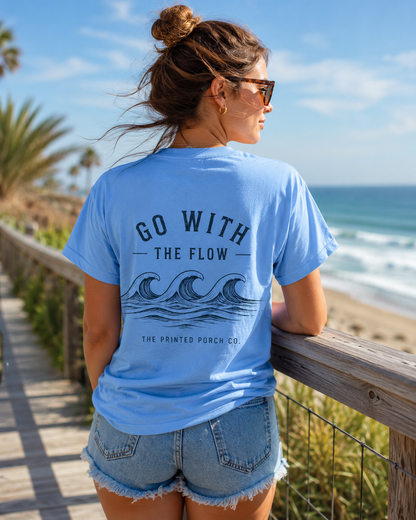 Go With the Flow Shirt | Ocean Wave Beach Graphic Tee