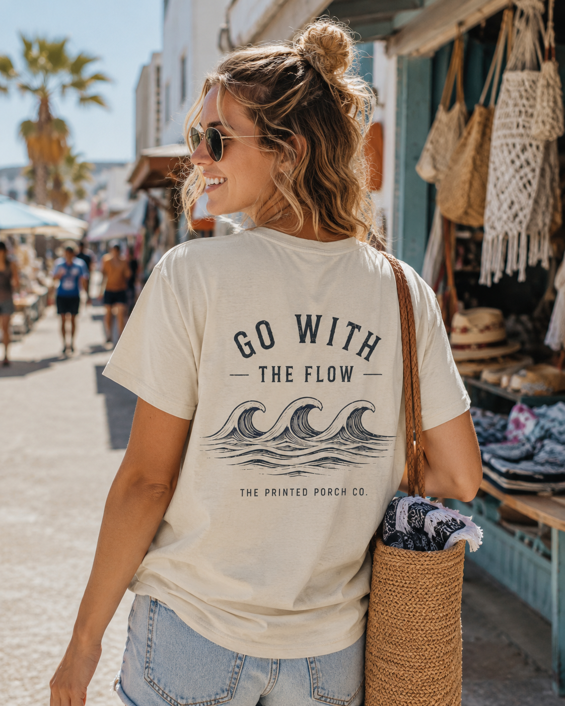 Go With the Flow Shirt | Ocean Wave Beach Graphic Tee