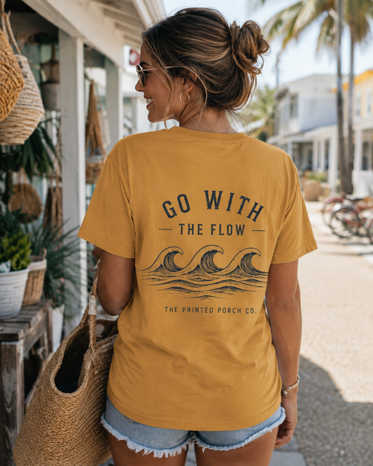 Go With the Flow Shirt | Ocean Wave Beach Graphic Tee