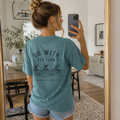 Go With the Flow Shirt | Ocean Wave Beach Graphic Tee