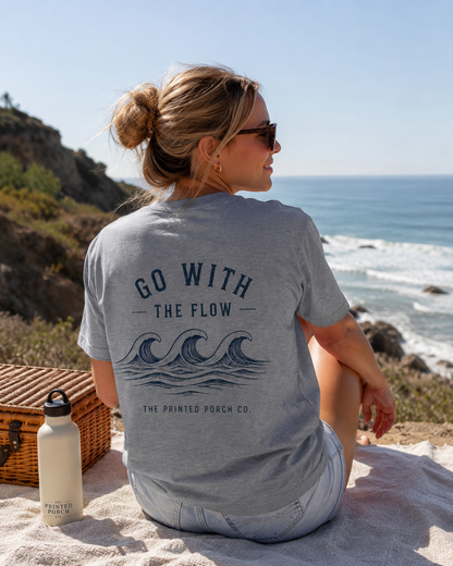 Go With the Flow Shirt | Ocean Wave Beach Graphic Tee