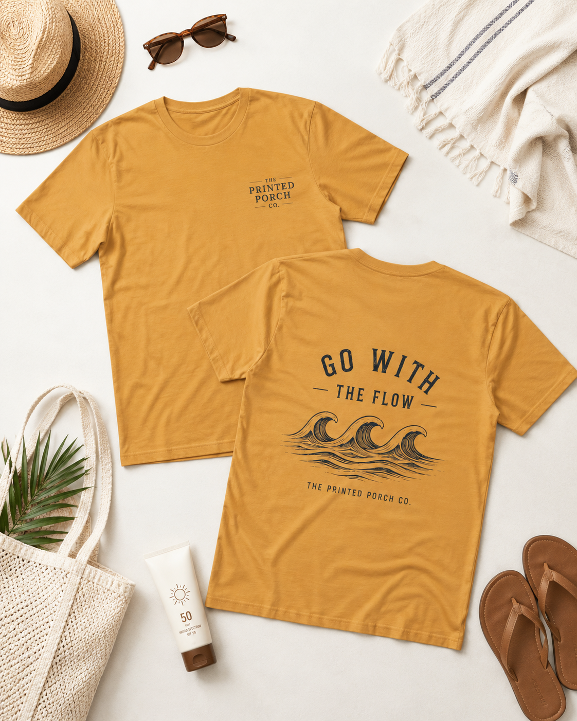 Go With the Flow Shirt | Ocean Wave Beach Graphic Tee