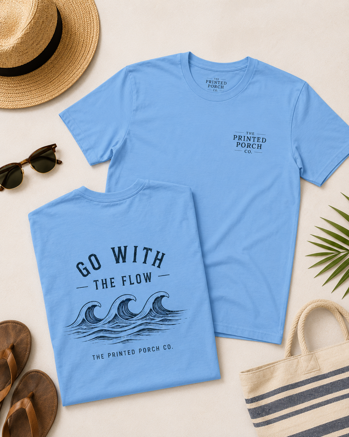 Go With the Flow Shirt | Ocean Wave Beach Graphic Tee