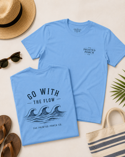 Go With the Flow Shirt | Ocean Wave Beach Graphic Tee