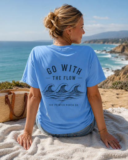 Go With the Flow Shirt | Ocean Wave Beach Graphic Tee