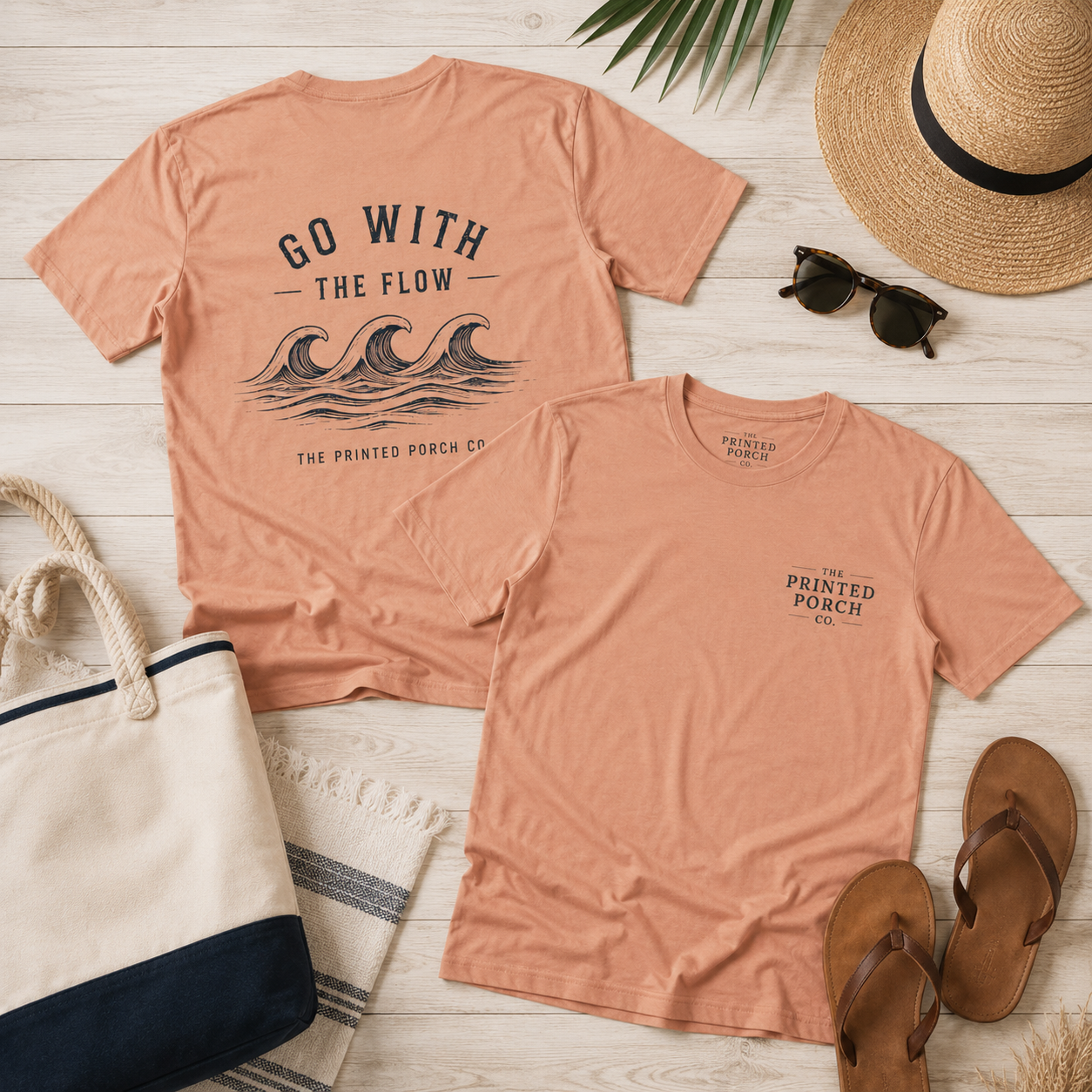 Go With the Flow Shirt | Ocean Wave Beach Graphic Tee