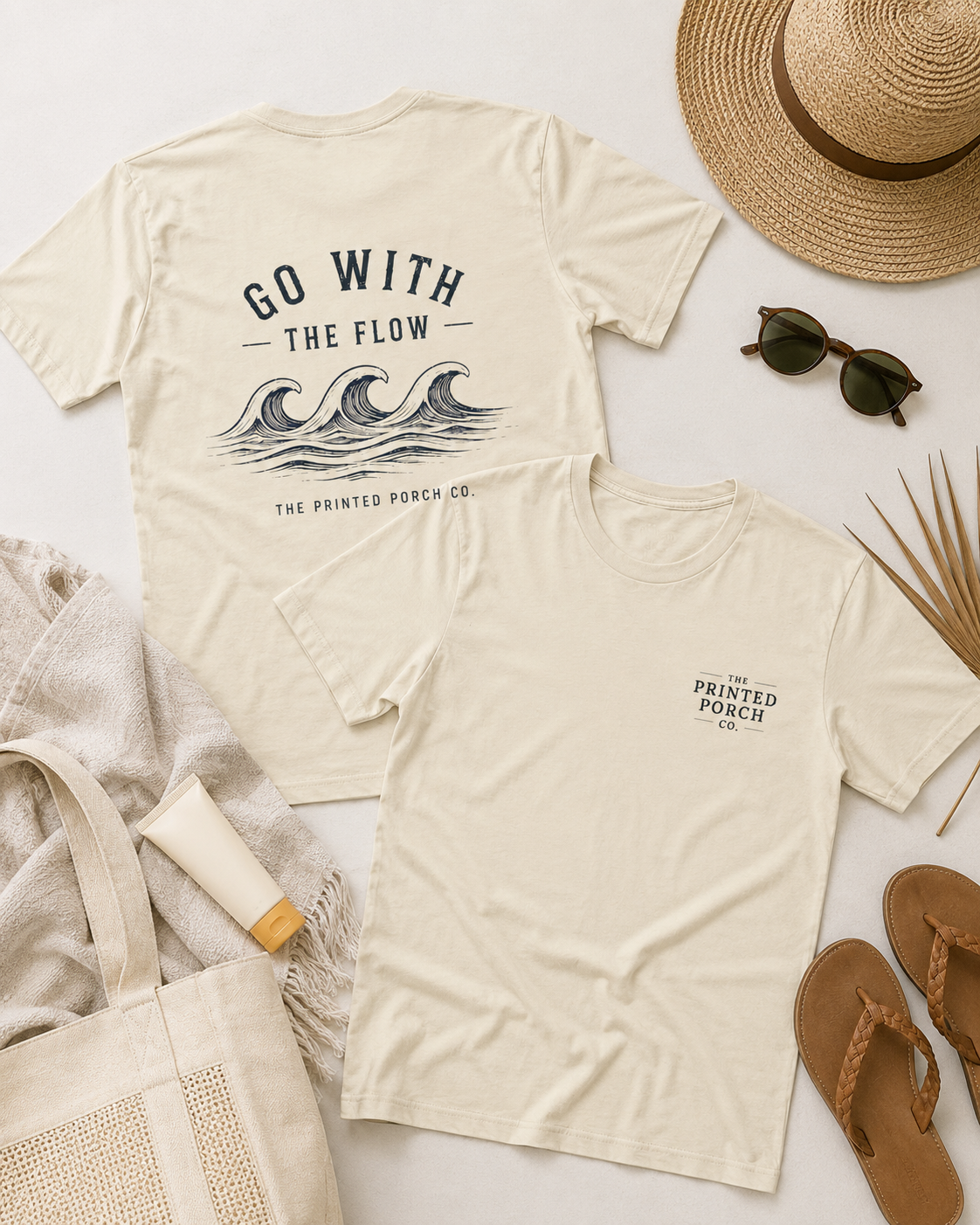 Go With the Flow Shirt | Ocean Wave Beach Graphic Tee