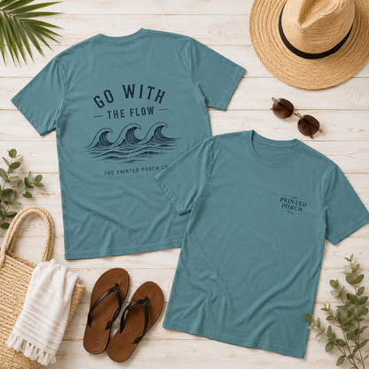 Go With the Flow Shirt | Ocean Wave Beach Graphic Tee