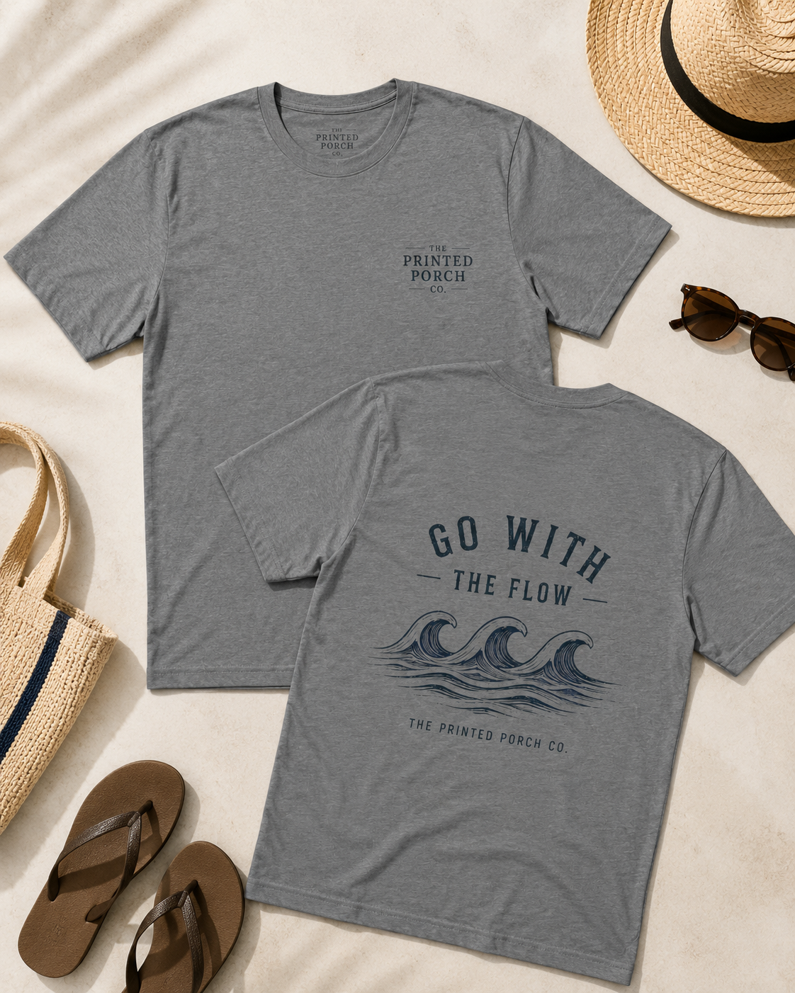 Go With the Flow Shirt | Ocean Wave Beach Graphic Tee