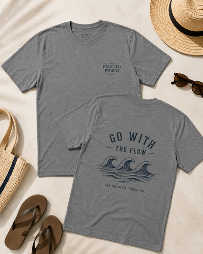 Go With the Flow Shirt | Ocean Wave Beach Graphic Tee