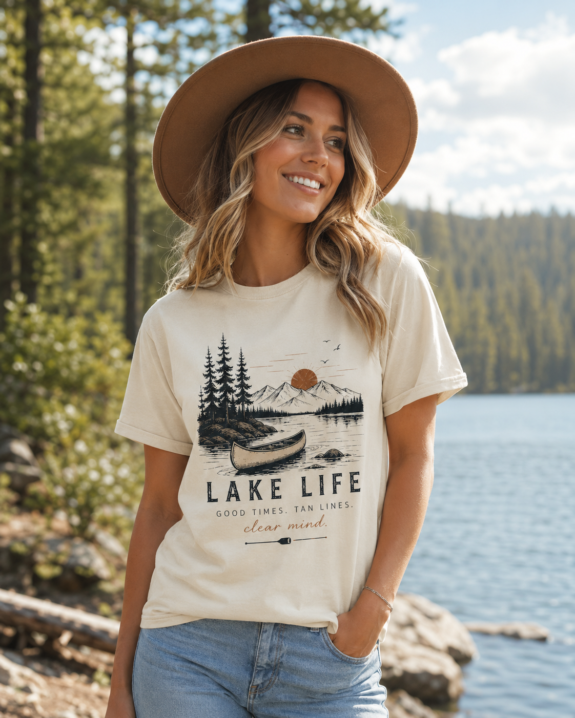 Lake Life Good Times Tan Lines Shirt | Summer Lake Graphic Tee