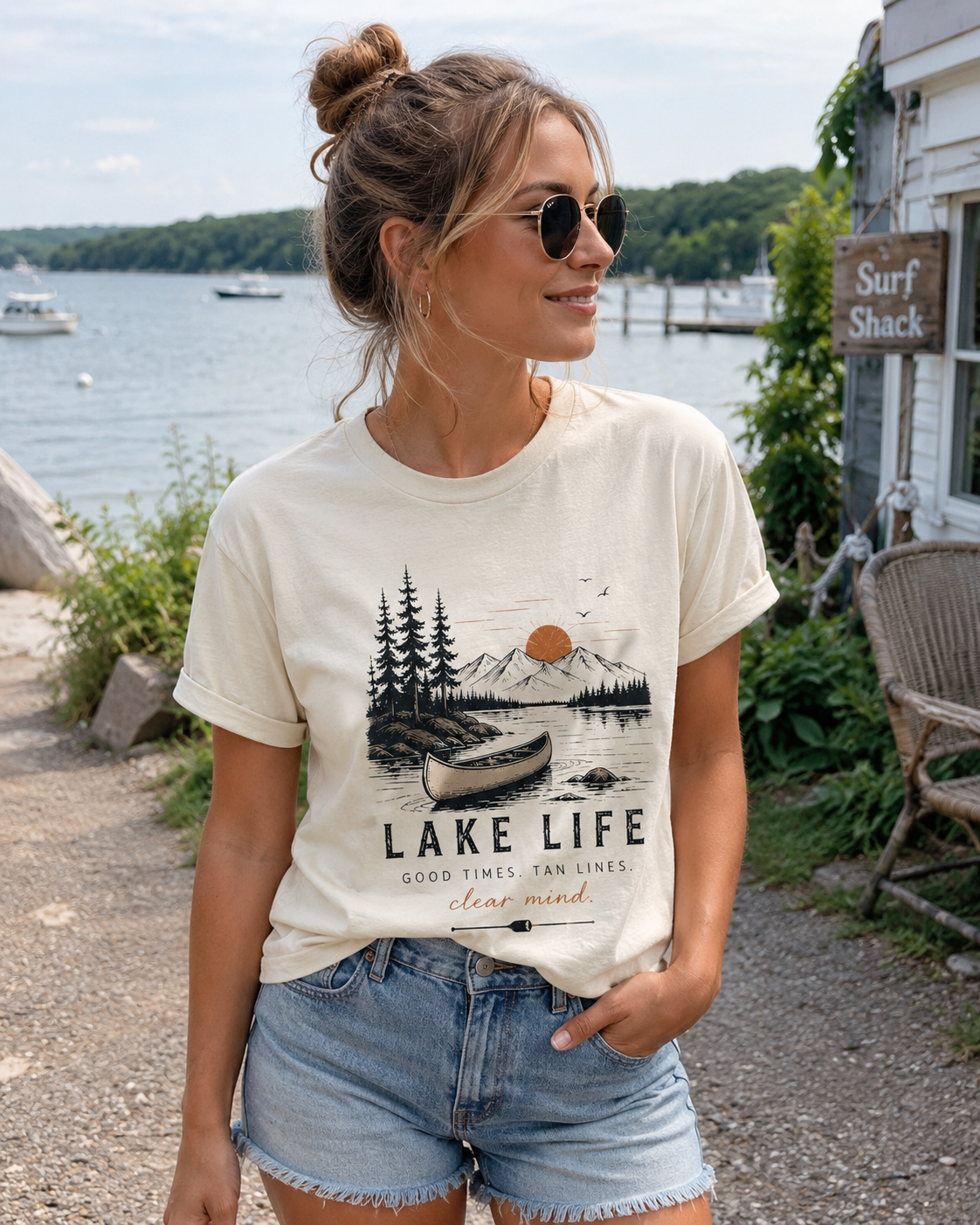Lake Life Good Times Tan Lines Shirt | Summer Lake Graphic Tee